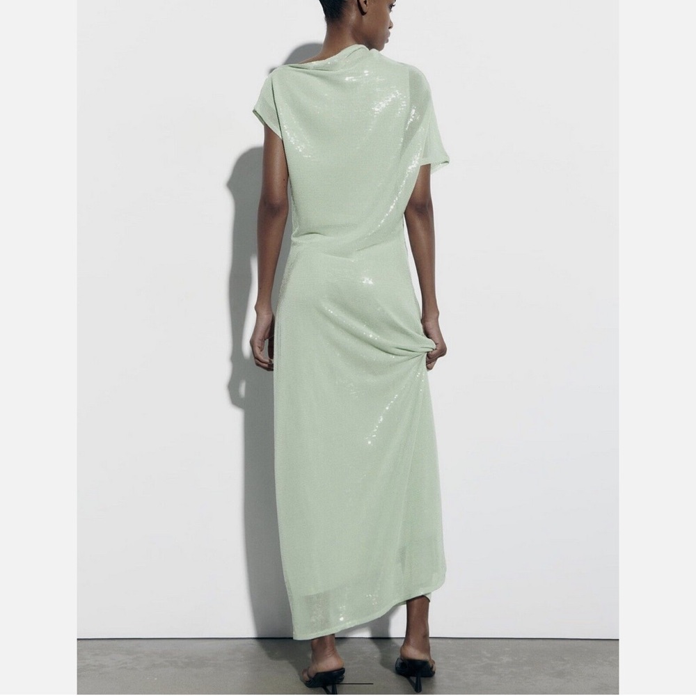 Zara Sequin Asymmetric Knit Limited Edition Dress - Picture 13 of 16